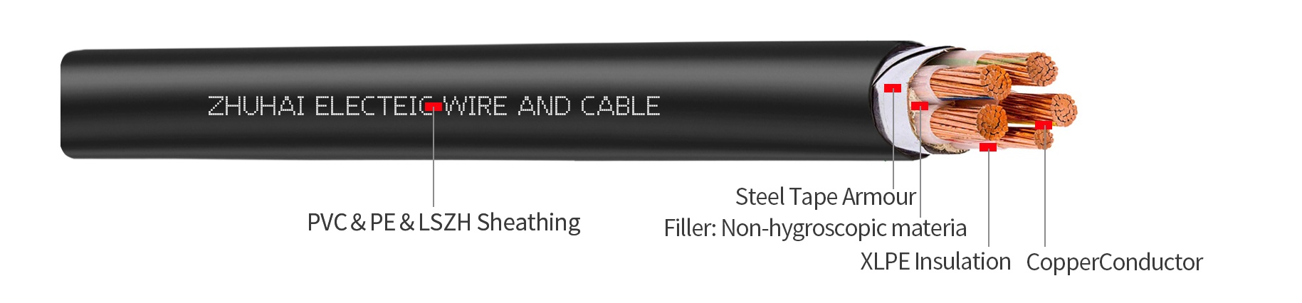 CU/XLPE/STA/PVC 600/1000V N2XBY Cable