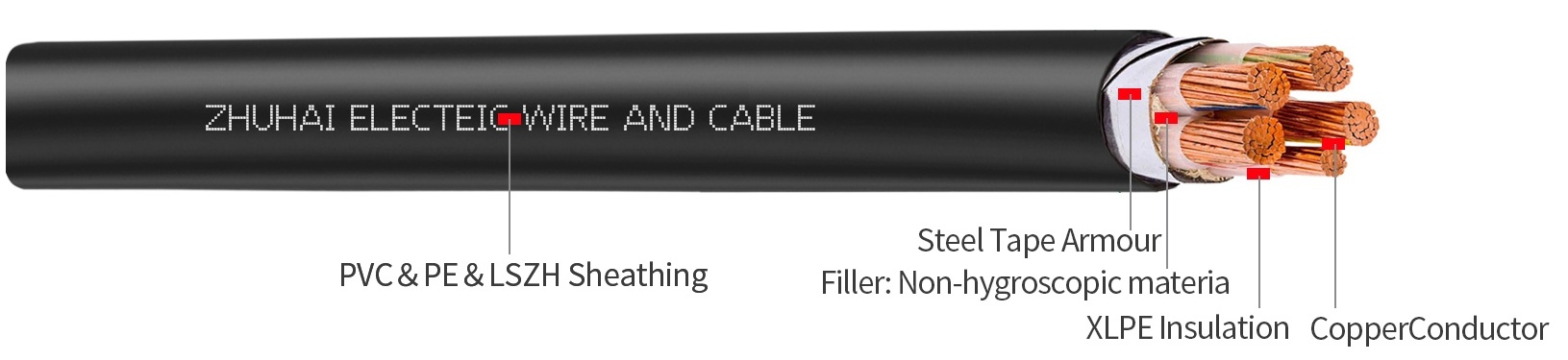 N2XBY CU/XLPE/STA/PVC 600/1000V Low power Cable