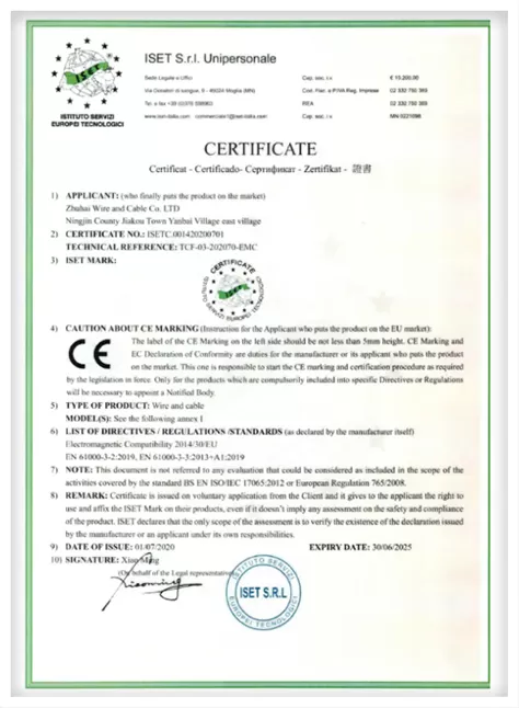 CE International Certificate